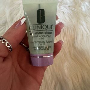 Clinique light green and lavender All About Clean Mild Liquid Facial Soap